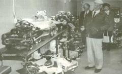 Richard giving one of the first tours of the Museum, notice only one level of shelving.